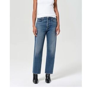 Agolde Blue Straight Leg Jeans
